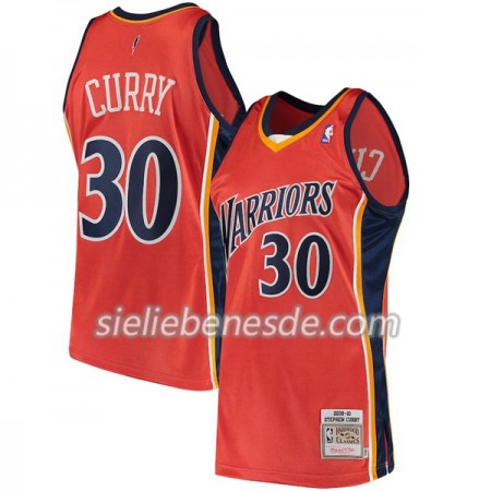 Herren NBA Golden State Warriors Trikot Stephen Curry 30 Hardwood Classics Orange Swingman